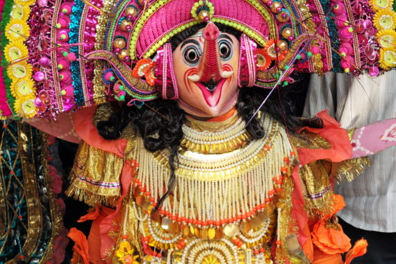 A Purulia Chhau Dancer Dressed as Ganesha